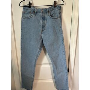 Levis New Levi's 501 Original High Rise Straight Raw Hem Jeans Women Size 28x28